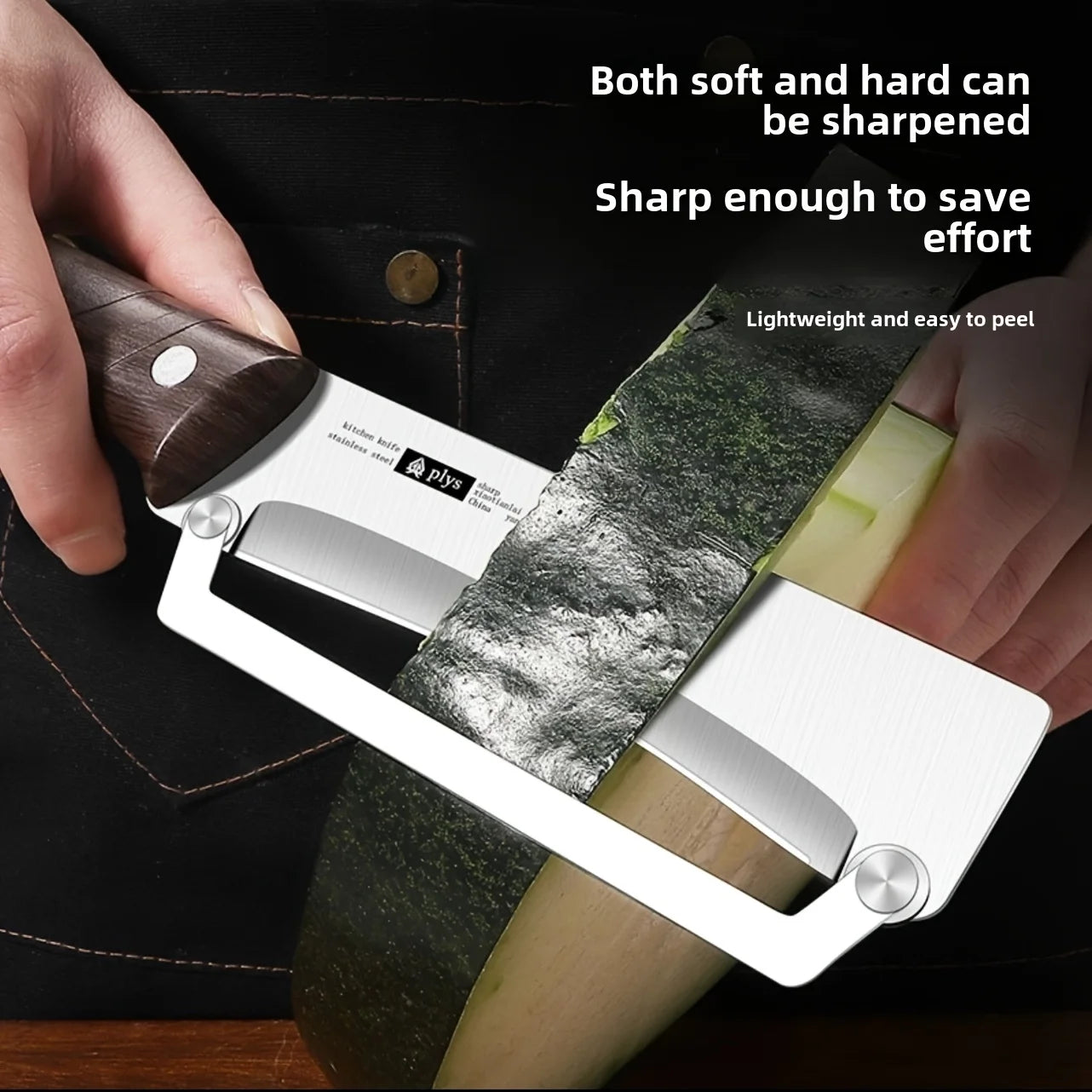Stainless steel peeler with wooden handle for peeling and slicing fruits and vegetables | Durable and smooth operation