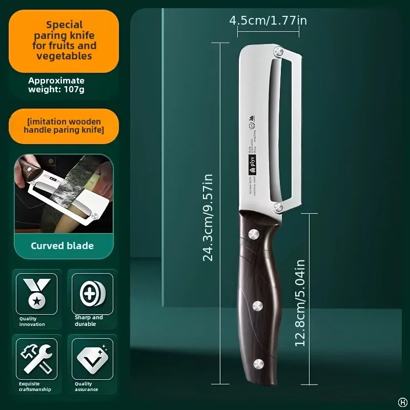 Stainless steel peeler with wooden handle for peeling and slicing fruits and vegetables | Durable and smooth operation